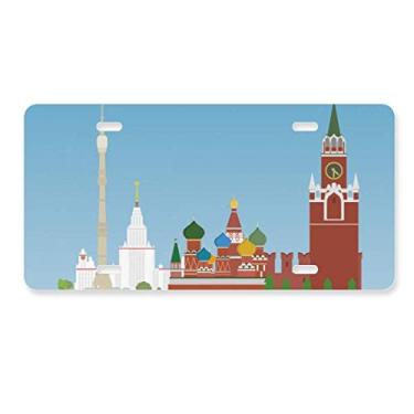 Imagem de DIYthinker Moscow Rússia Padrão Símbolo Nacional Placa de Carro Decoração Acessório de Aço Inoxidável