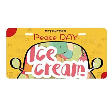 Imagem de DIYthinker Placa de licença com estampa de sorvete doce verde picolé decoração de carro dia da paz