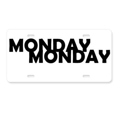 Imagem de DIYthinker Placa de licença estilosa de personagens Monday para decoração de carro em aço inoxidável
