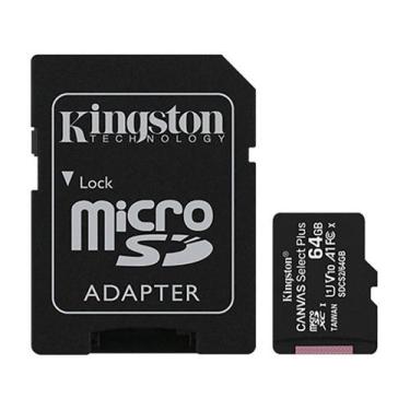 Imagem de Cartão De Memória 64Gb Micro Sd Kingston 10 Com Adaptador Sd Canvas Se