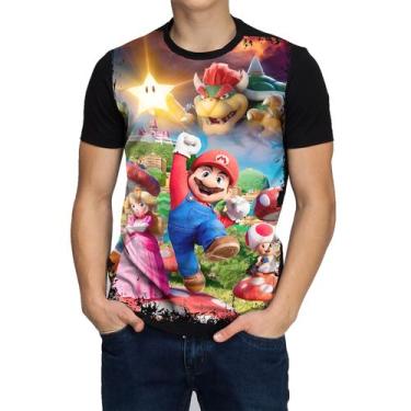 Imagem de Camisa Camiseta Super Mario Bross Filme Masculina Infantil Animes - He