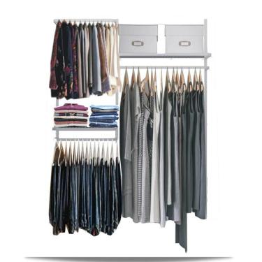 Imagem de Closet arara aramado trilho parede super resistente moderno 1,60 BR
