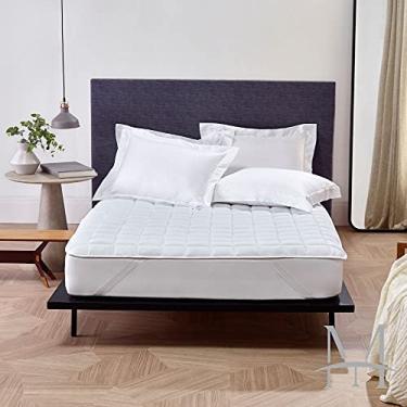 Imagem de Pillow Top King Altenburg Grid Percal 180 Fios Branco