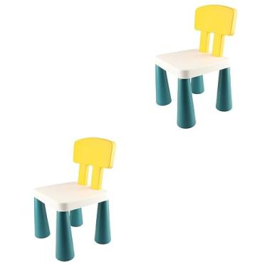 Imagem de ibasenice 2 Peças Bloco De Construção Pré-Escolar Blocos De Cadeira Cadeira De Tijolos Cadeira De Jogo Para Crianças Para Crianças Cadeiras De Plástico Banquinho Bloco De Construção Mesa