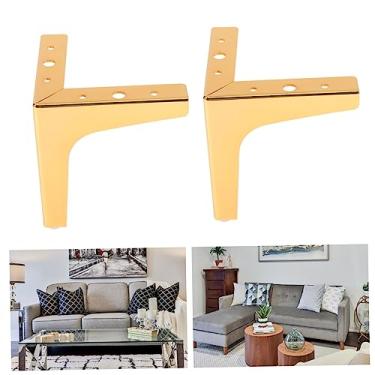 Imagem de RUNROTOO Armário de mesa pés de sofá pernas de mesa de metal pés de móveis de metal pés de móveis de ouro pernas de móveis armário de metal pernas de armário de metal pernas de armário pernas armário cômoda ferro peças de reposição 4 peças