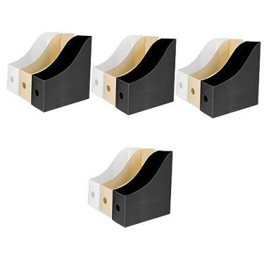 Imagem de NOLITOY 12 Pçs Arquivo De Mesa Para Casa E Rack Caixas De Documentos Pretos Suportes De Caixa De Mesa Titular Bin Plástico Estante Organizador Arquivos Escritório Para Armazenamento De