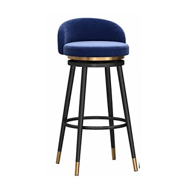 Imagem de Cadeiras de jantar cadeiras de sala de jantar banqueta de bar giratória de 360 graus, banqueta de altura de balcão cadeira de bar estofada sem braços de veludo para cozinha ilha sala de jantar pátio (altura do assento: 65 cm) Tudo está bem