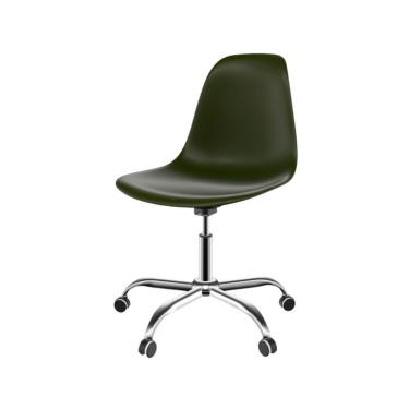 Imagem de Cadeira Eames Office Verde Musgo e Cromada