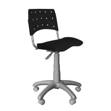 Imagem de Cadeira Secretária Giratória Plástica Ergoplax Preto - Ultra Móveis Co