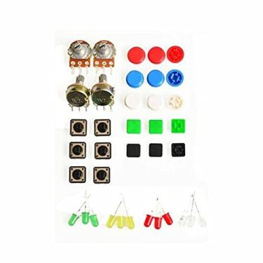 Imagem de Kit de Componentes Eletrônicos com Resistores Potenciômetros LED Tampa de Botão Interruptor para Arduino