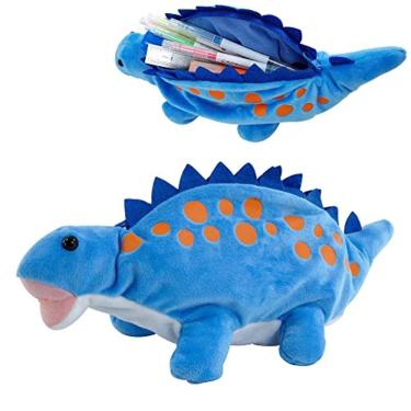 Imagem de Estojo para lápis BB FUNHOUSE Cute 3D Plush Animal Blue Dinosaur
