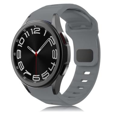 Imagem de Pulseira robusta sem lacunas para Samsung Galaxy Watch 6 5 4 de 44 mm e 40 mm/Galaxy Watch 6 Classic de 47 mm e 43 mm/Watch 5 Pro de 45 mm/Watch 4 Classic de 46 mm e 42 mm, pulseira de silicone,