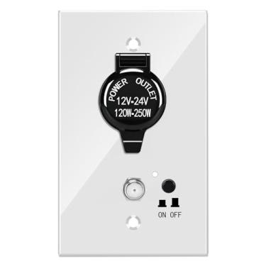 Imagem de Painel de antena de TV RV, painel de controle de antena de TV briidea Motorhome com tomada de isqueiro, separador duplo para a segunda TV, recepção de sinal sensível