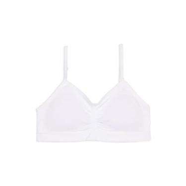 Imagem de Maidenform Sutiã curto franzido sem costura para meninas, Branco, XGG