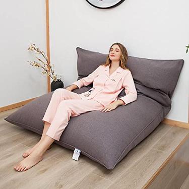 Imagem de QIROG Bean Bag Sofá Doméstico Dobrável Sofá-Cama Sala de Estar Quarto Casual Lazy Sand Distribution Sofá-Warm Gray_140 * 180 cm (não preenchido)
