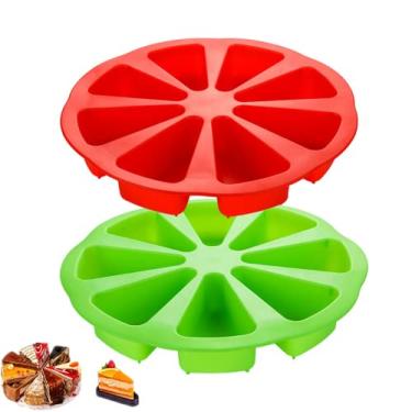 Imagem de NatureMan 2 Moldes de Silicone Grandes com 8 Cavidades para Bolos/Fatias de Bolo/Fatias de Pizza, Molde de Sabão, Antiaderente, Seguro para Fornos, Micro-ondas, Freezers e Lava-Louças