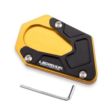 Imagem de LEDISHUN Suporte de placa ampliadora de pé com suporte lateral para motocicleta GSX-S1000F; Katana; GSX-S950; GSX-S750; GSX-S750; GSX-S1000 GT; GSXS (dourado)