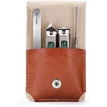 Imagem de Conjunto de 4 peças, conjunto de manicure e pedicure de aço inoxidável, kit de cuidados médicos com estojo de viagem, caixa de presente para homens e mulheres