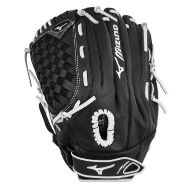Imagem de Mizuno GPSL1250F3 Prospect Select Series Fastpitch Luva de softball, 32 cm, arremesso à esquerda, preto/branco Tartan Flex Web