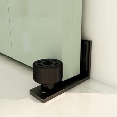 Imagem de Guia de piso para celeiro deslizante da TSMST, guia de piso ajustável para montagem na parede, guia inferior suave e silencioso para porta deslizante