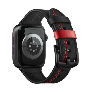 Imagem de Pulseira Couro Line Rústica Compatível com Apple Watch - Baú do Viking