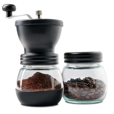 Imagem de Moedor de Café Manual Com Regulagem De Gramatura E Recipiente Extra para Grãos, Preto