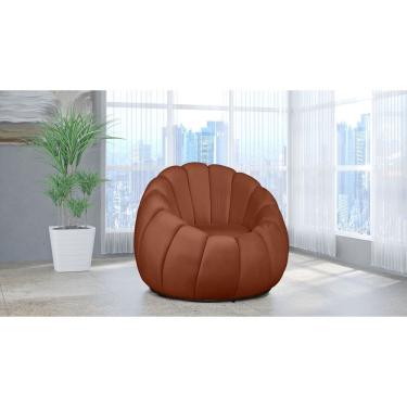 Imagem de Poltrona Decorativa Concha Giratória Veludo Terracota - Londrilar