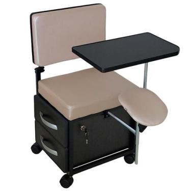 Imagem de Cadeira Manicure Cirandinha Evolux Rose Armário Preto - For-Ty