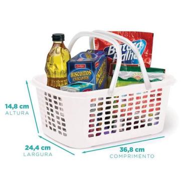 Imagem de Cesto Organizador Multiuso Plástico Grande Com Alça Branco - NITRON, U