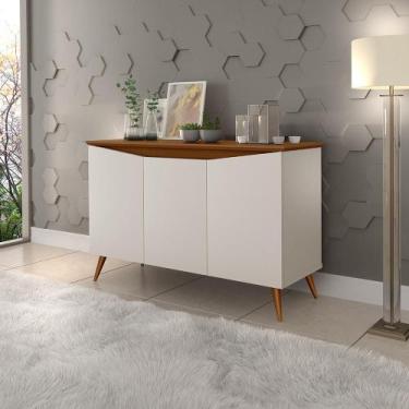 Imagem de Aparador Buffet Encanto 3 Portas Retrô Com Pés De Madeira 6 Cores - Ma