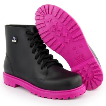 Imagem de Bota Coturno Infantil Feminino Menina Injetado Plástico Galocha Com Ca