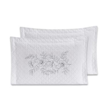 Imagem de Kit 4 Porta Travesseiros Bordado 70cm x 50cm Matelado - Rafaloro Enxov