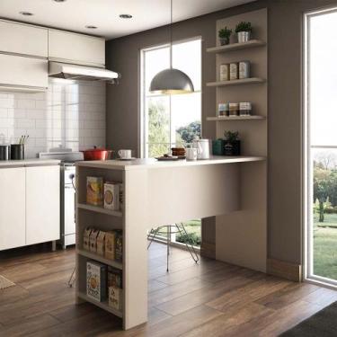 Imagem de Bancada Mesa Gourmet Cozinha Conect 1,50m c/ Painel - Linha SUPREMA Lu