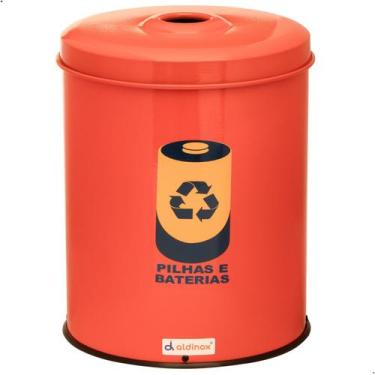 Imagem de Lixeira Para Descarte de Pilhas Baterias 15 Litros Esmaltado - Aldinox