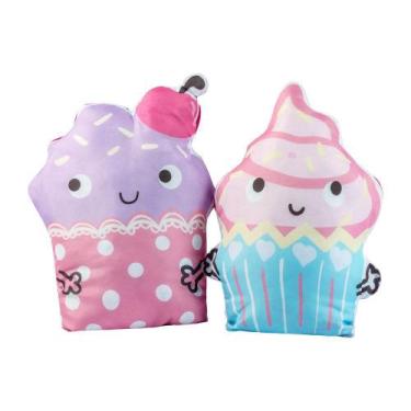 Imagem de Par de Almofadas Formatos Cupcake Coloridas 40cm x 40cm c/ Enchimento 