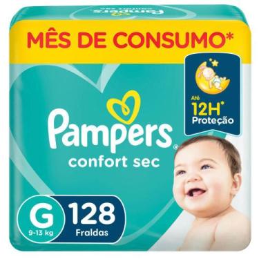 Imagem de Fralda Pampers Confort Sec Jumbo Plus G com 128un