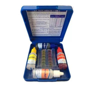 Imagem de Kit Estojo 3 em 1 Medidor de PH, Cloro e Alcalinidade Analise Agua de 
