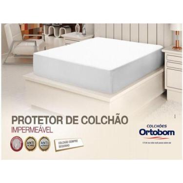 Imagem de Protetor p/Colchão Queen Impermeável Ortobom Branco 2x1,60m