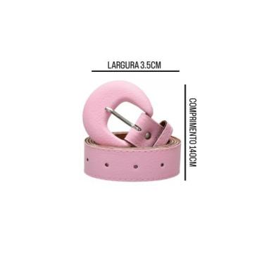 Imagem de Cinto Feminino Plus Size Fivela Meia Lua Redonda - SHR, Rosa claro, 14