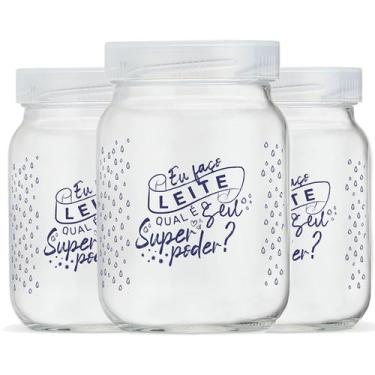 Imagem de Pote de Vidro para Leite Materno 200ml Com Tampa Plástica 3 Unidades -