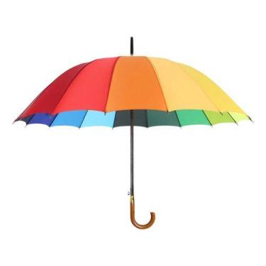 Imagem de Guarda Chuva Colorido Arco-íris Grande Reforçado Automático - Duarte S