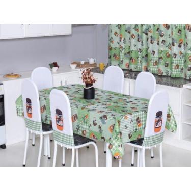 Imagem de Toalha de Mesa 6 Cadeiras 2,20 x 1,40 Mesa Posta Cozinha Sala de Janta