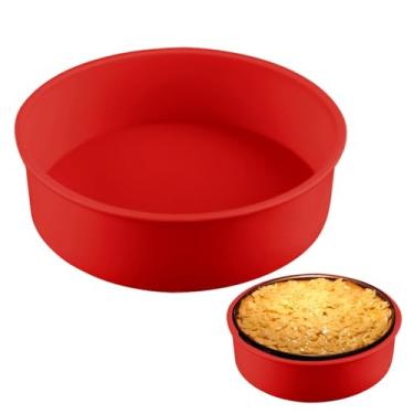 Imagem de LOQJSS Protetor de Cheesecake Forma Redonda Forma de Silicone Cheesecake Assadeira de Banho de Água Forma de Bolo Redonda Evita que a Água entre na Forma da Primavera (Tamanho 25,4 cm/Vermelho)