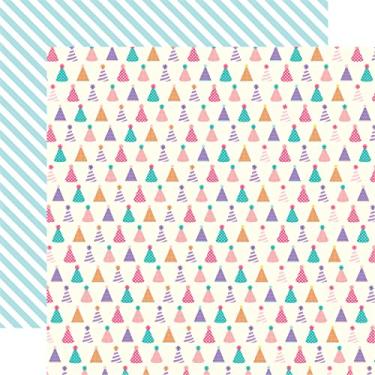 Imagem de Echo Park Paper Party Hats Happy Birthday Girl cartolina dupla face 30,5 cm x 30,5 cm