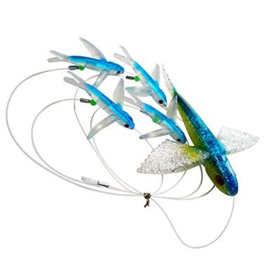 Imagem de OCEAN CAT Iscas de pesca de pesca voadora com gancho 9/0 para Marlin Atum Mahi Golfinho Durado Wahoo Big Game Equipamento de pesca de água salgada (azul)
