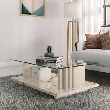 Imagem de Mesa de Centro com Vidro 90x32cm Frizz Madetec