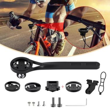 Imagem de BIKOOCO Suporte frontal para computador de ciclismo - Suporte de computador de bicicleta de liga de alumínio compatível com Garmin, Wahoo, Bryton, Cateyer, interface Gopro para câmera de ação