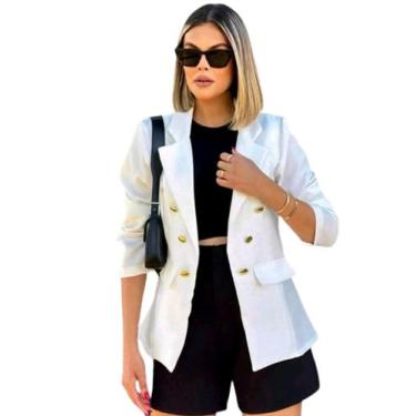 Imagem de Blazer Alfaiataria Luxo Feminino Terninho Moda Evangélica - estacaomix