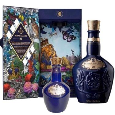 Imagem de Kit Whisky Chivas Royal Salute 21 anos Azul Signat 700 ml  + Miniatura