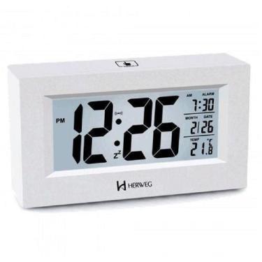 Imagem de Despertador Digital Sensor Led Temperatura Herweg 2972-21